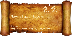 Navratyil Ipoly névjegykártya